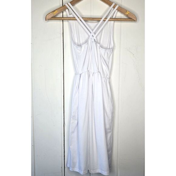 Besser Bay Girls White Criss-Cross‎ Sleeveless Summer Dress 12 Midi Fit & Flare - Picture 5 of 11